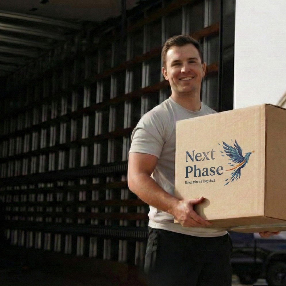 Professional mover with branded box