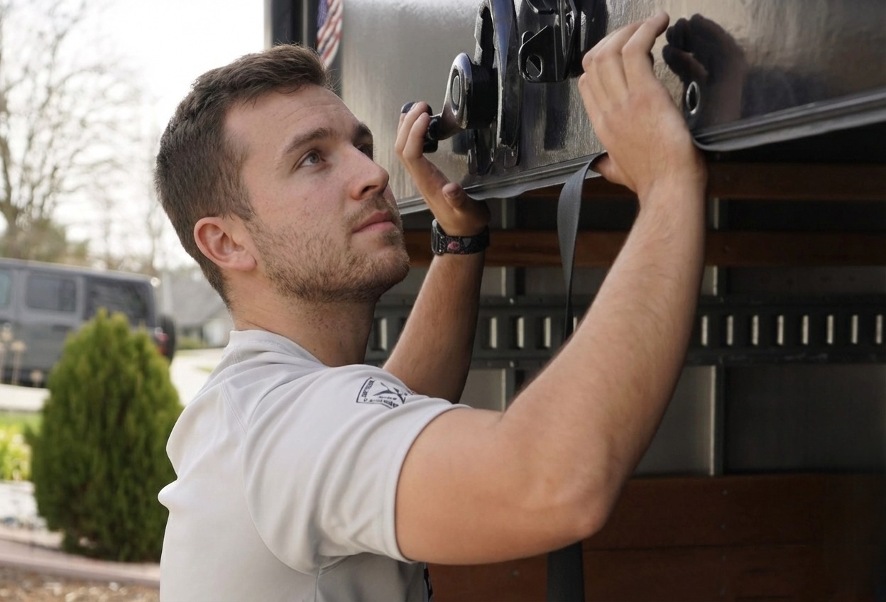 Organized moving truck interior